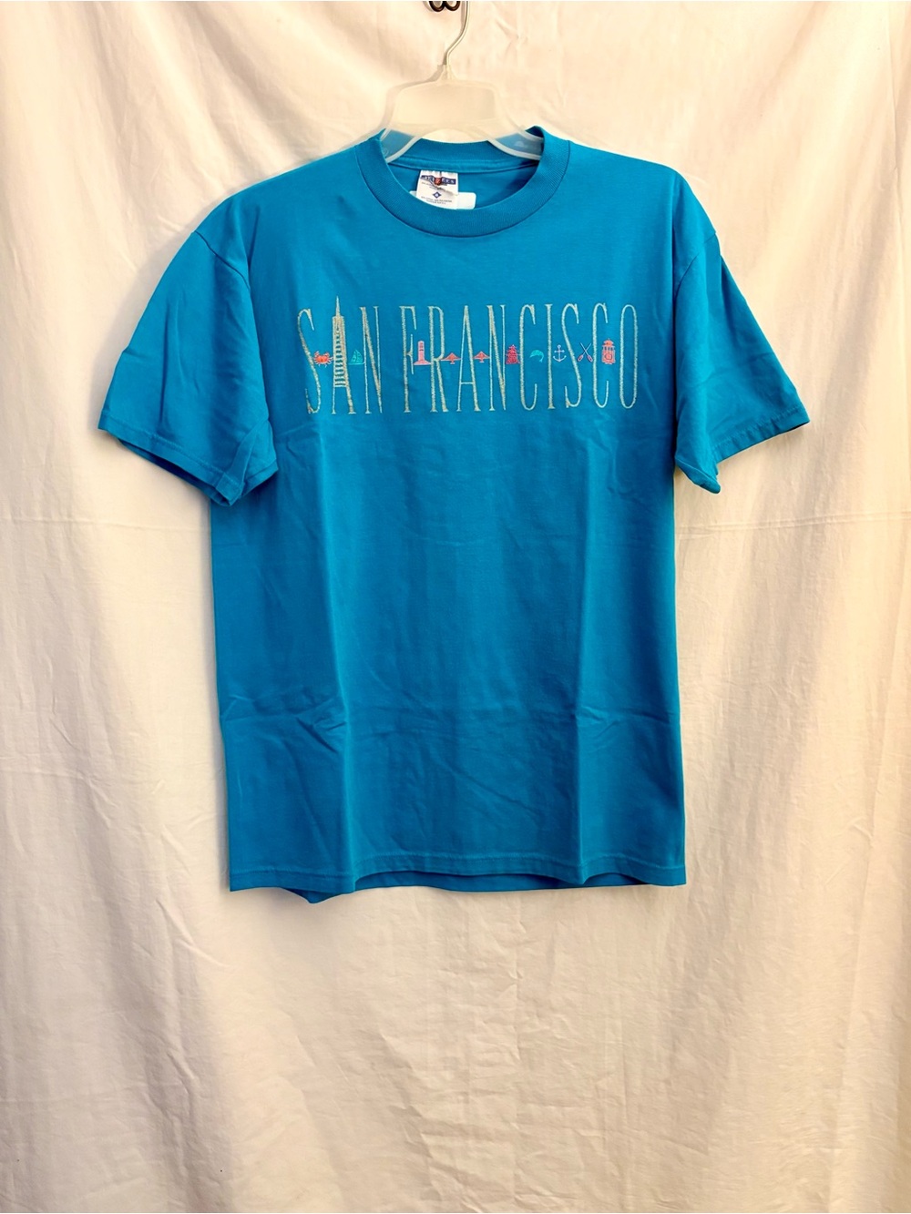 Vintage Hard Rock Cafe San Francisco Shirt Mens Large Teal Blue T Made in USA